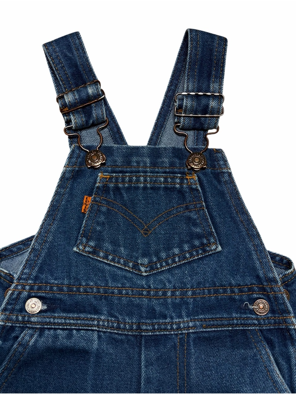 Vintage Levi’s Orange Tab Denim Overalls Pants Retro Casual School Size 3T - Picture 5 of 10